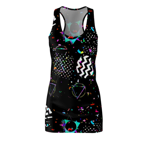 Black Confetti | Women's Cut & Sew Racerback Dress