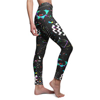 Black Confetti Women's Leggings (Model Left Face)