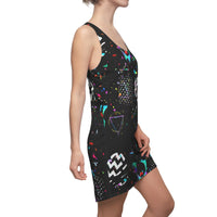 Black Confetti | Women's Cut & Sew Racerback Dress