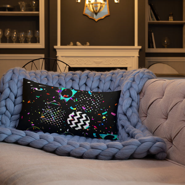 Black Confetti | Throw Pillow (Available in Two sizes)